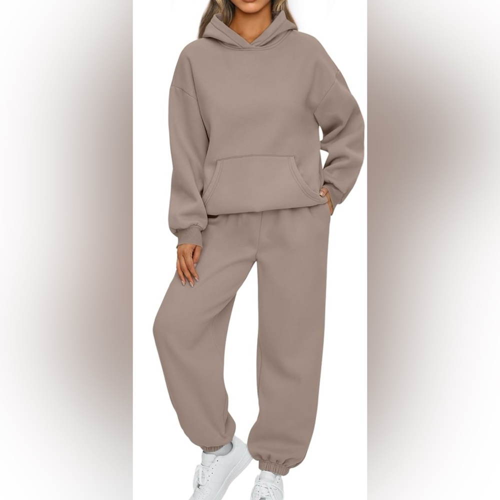 Women's Coffee Gray Hoodie and Jogger Set